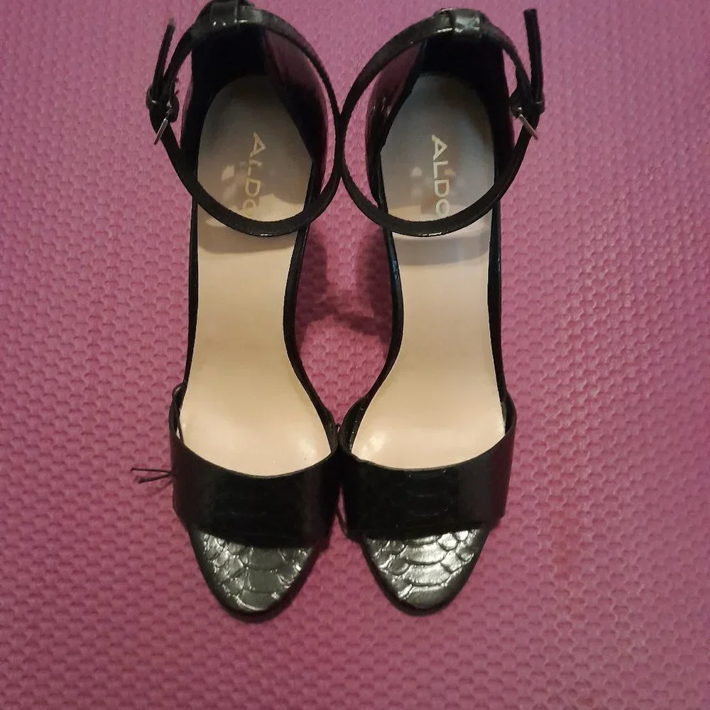 Black Ankle Strap Heels - Picture 1 of 2